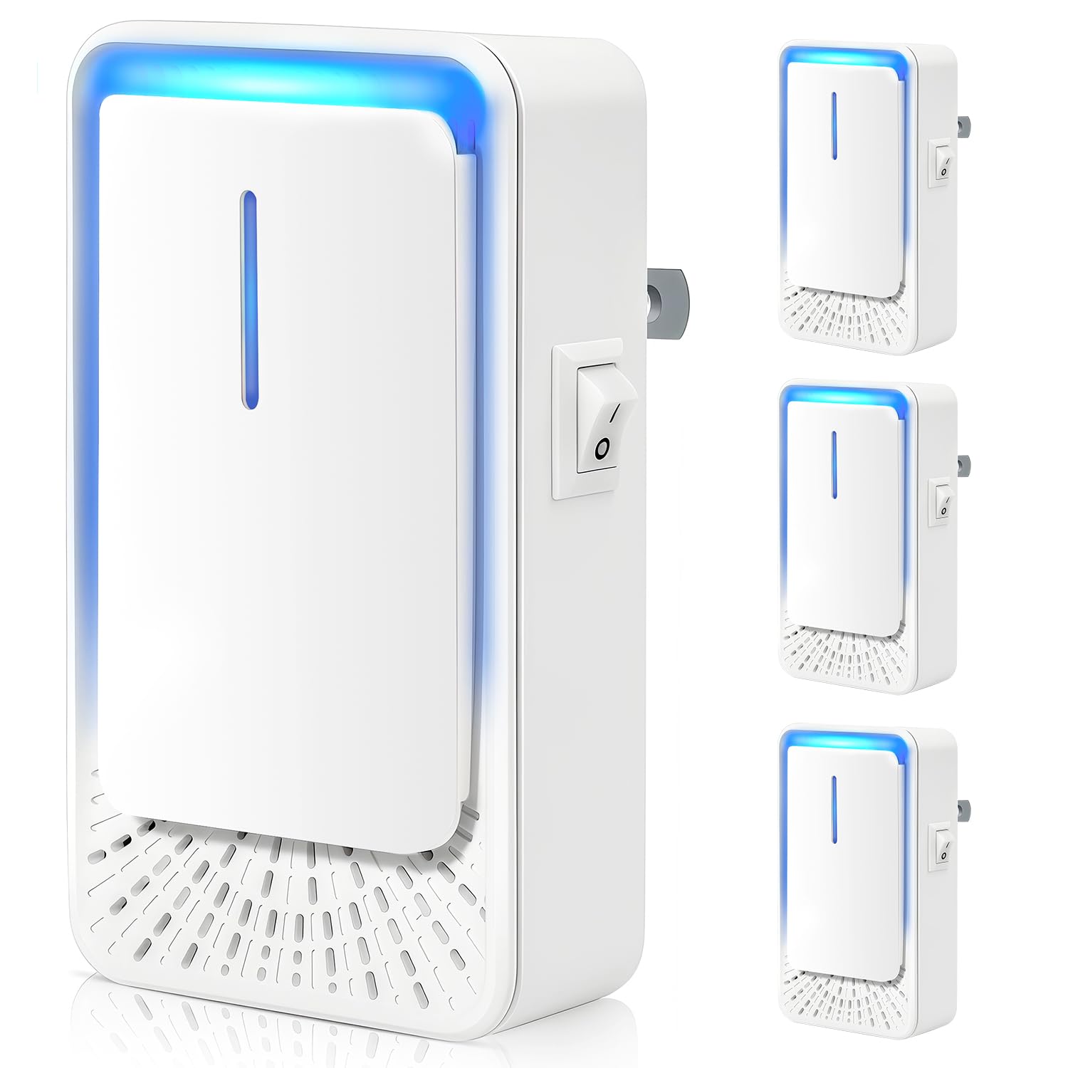 Plug In Air Ionizers - 4Pack Negative Ion Technology Air Purifier, Quiet Mini Air Freshener for Home, Bedroom, Office, Basement - Portable Air Purifiers for Odor, Dust, Smoke, Pets Smell