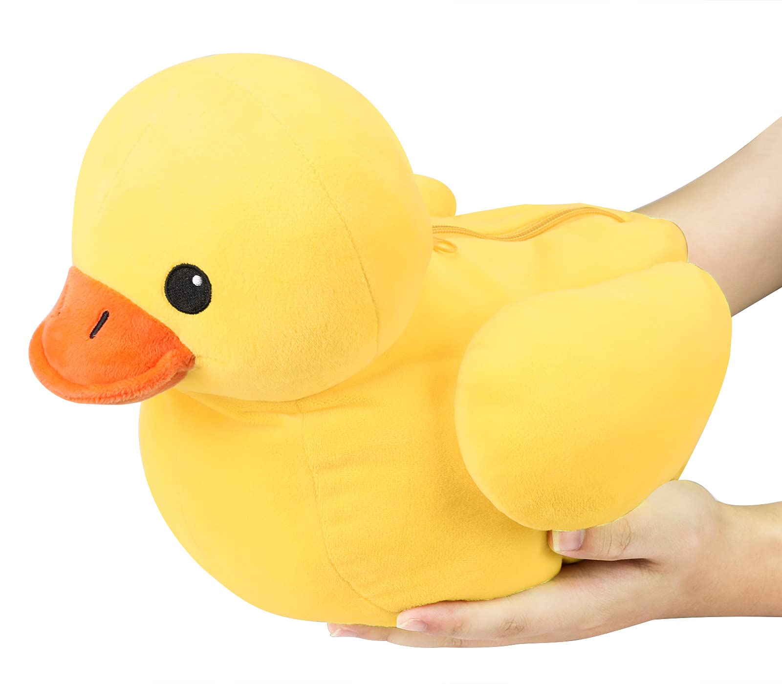 Pegmapri 14" Yellow Duck Stuffed Animal with Babies, Ducky Plush Playset with Zipper Pocket, 5pcs Ducklings Toys Plushie Birthday Gift for Kids Boy Girl