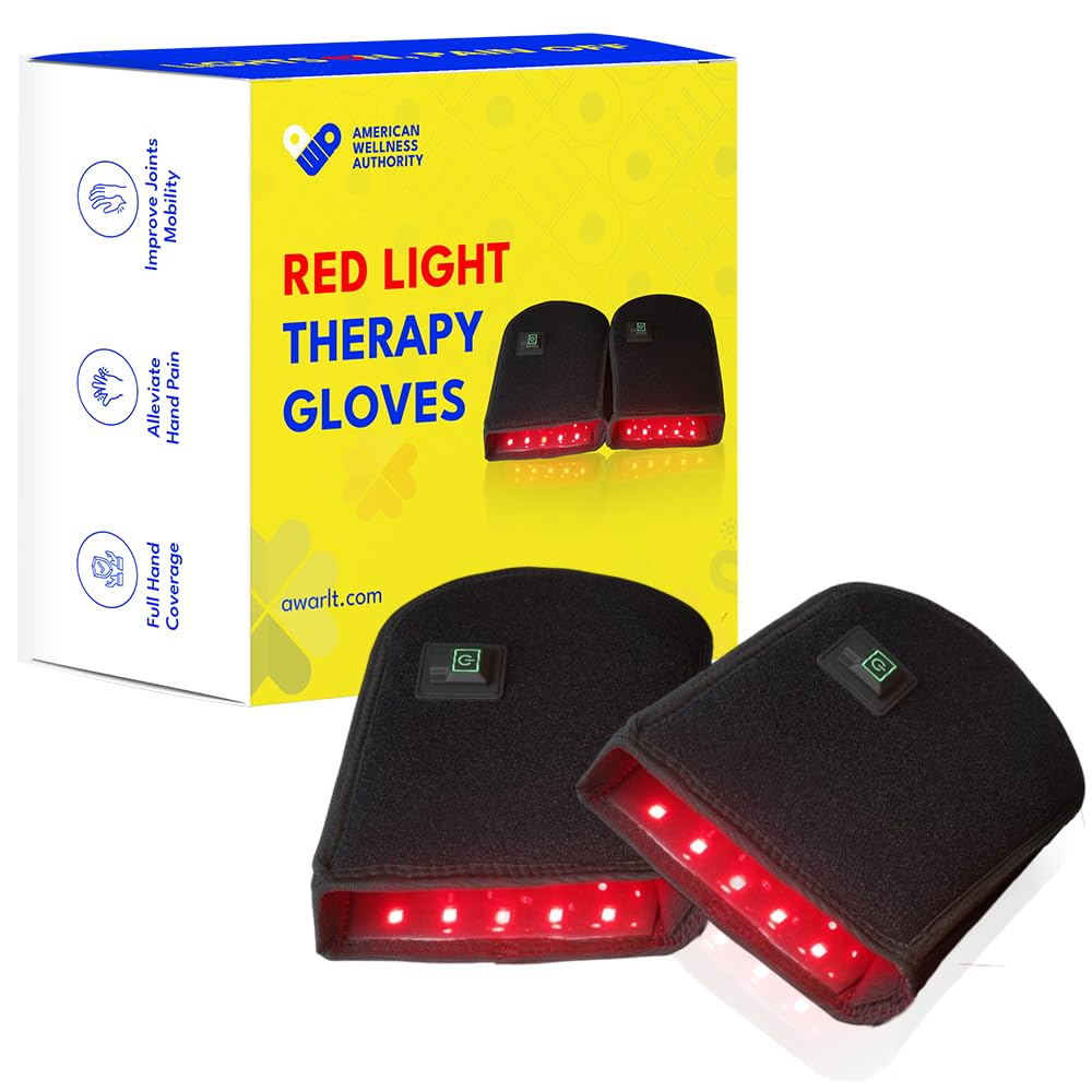 Red Light Therapy Gloves for Hands, Near Infrared Light Therapy Device for Palm & Wrist Discomfort, FSA Eligible Items Only List (Includes 2 Gloves)