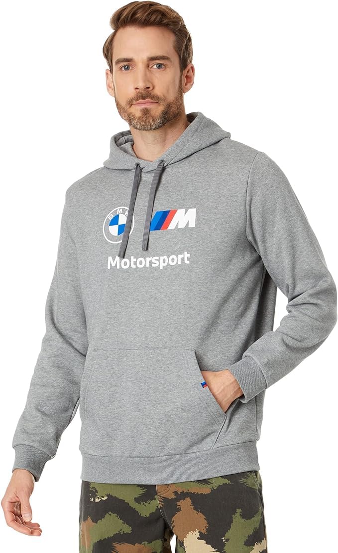 PUMA Men's BMW M Motorsports Essentials Hoodie, Medium Gray Heather, X-Large