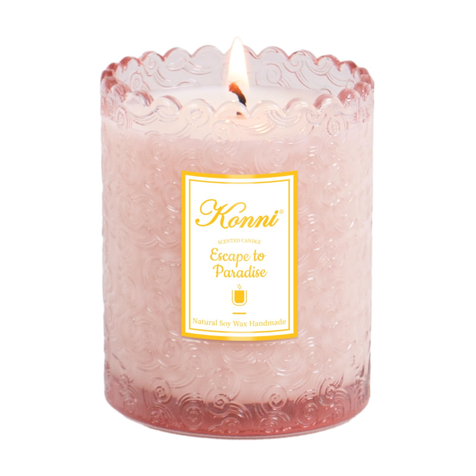 KONNI Scented Candles, Soy Candles, Aromatherapy Candle, Escape to Paradise Scented Candle for Men Women, Candle for Home Scented, 7.05oz, Ideal for Creating Relaxing Ambience & Holiday Gifting