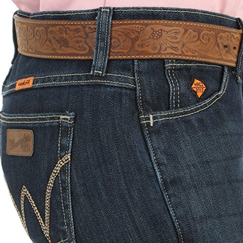 Wrangler Western Flame Resistant Jeans Mid-Rise Bootcut Blue Stone 13 36