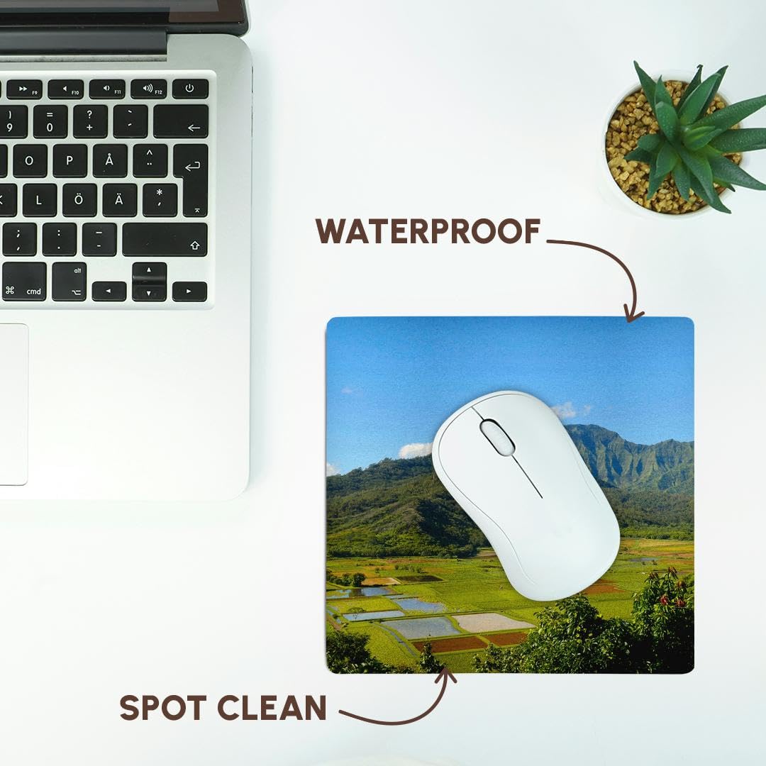 3D Rose "Hanalei Valley Lookout Taro Fields Kauai Hawaii" Matte Finish Mouse Pad - 8 x 8" - mp_230643_1