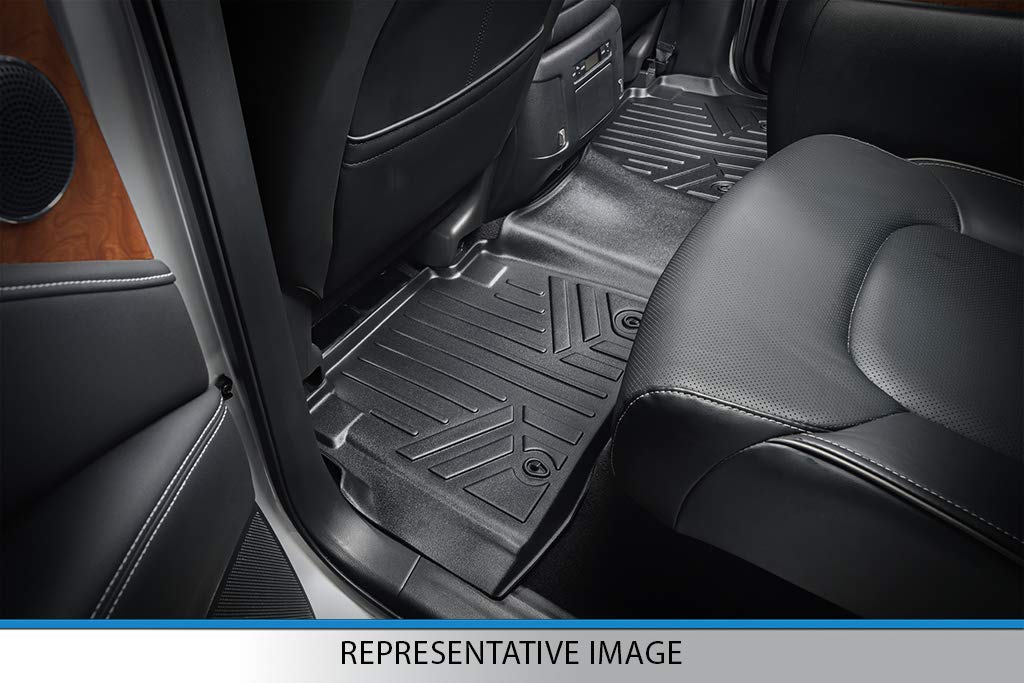 MAXLINER Custom Fit Floor Mats 3 Row Liner Set Black Compatible with 2016-2021 Dodge Durango with 2nd Row Bench Seat