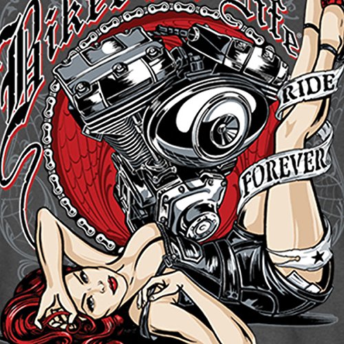 Hot Leathers 24389 Motor Pin Up 100% Cotton Double Sided Printed Biker T-Shirt