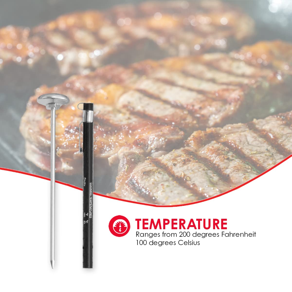 Home Basics Durable Cooking Thermometer, Stainless Steel