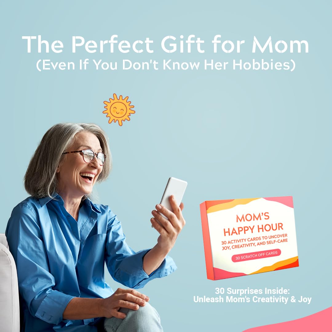 Gift for Mom from Daughter or Son | Mom's Happy Hour: 30 Inspiring & Relaxing Scratch Off Activities for Moms | Mothers Day Present Ideas for Her | Affirmation Card Game for Women | Mom Birthday Gifts