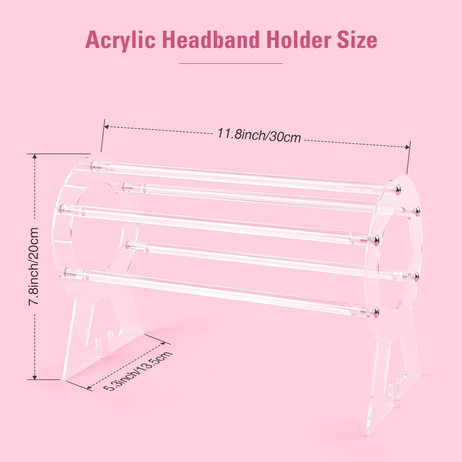 Suneerplay Headband Holder - Clear Acrylic Organizer and Display Stand for Women and Girls