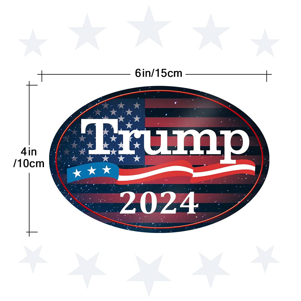 QSUM Trump 2024, 2PCS Trump Magnetic Stickers for Cars, Trump 2024 Bumper Sticker for 47th Presidential Election Day Celebration Parades Event