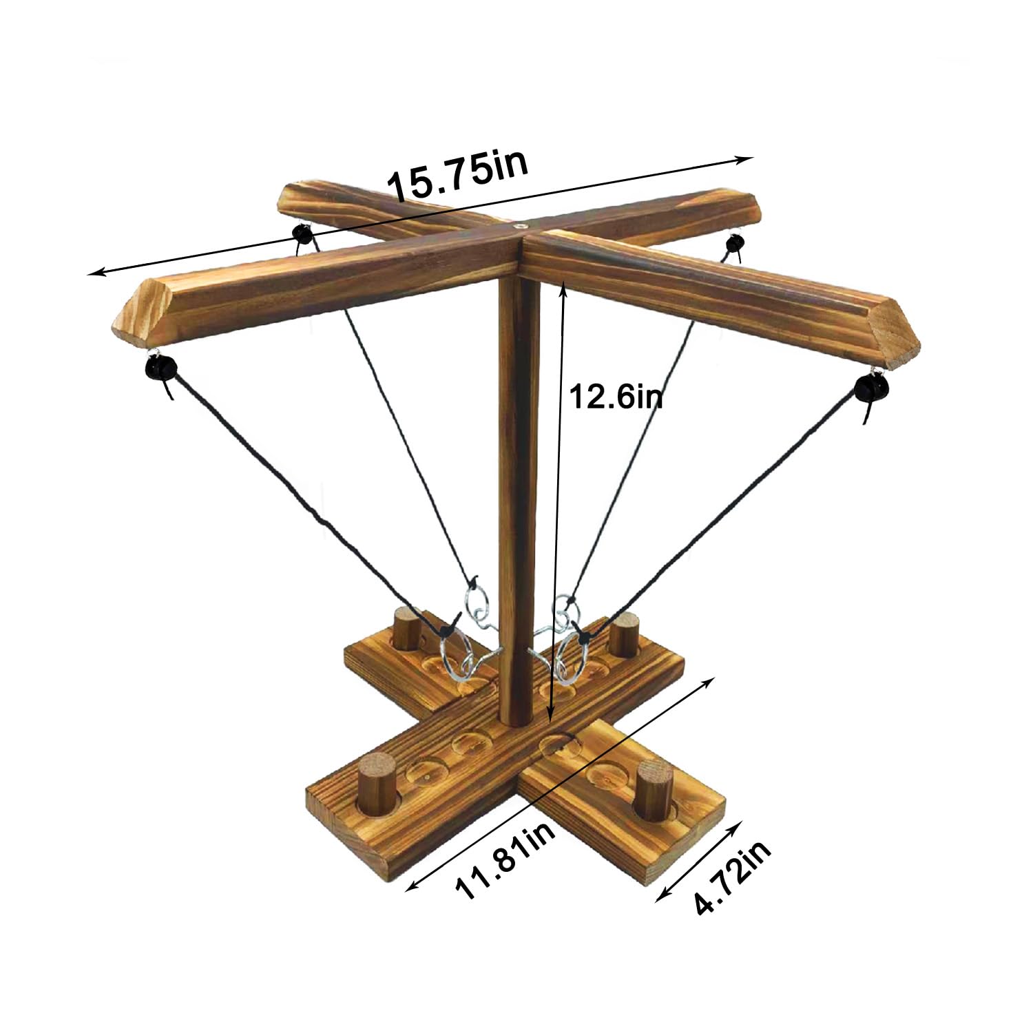 Ring Toss Game, Ring and Hook Game, Patio Games, Large Ring toss Game for Adults,Games for Adults Party, Wooden Hook and Ring Game for Bars, Home and Party Fun