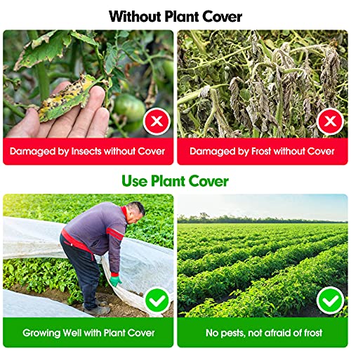 10 x 30 Ft Plant Covers Freeze Protection, Reusable Floating Row Cover Netting for Plants Vegetables Flowers Fruits Frost Protection 0.9oz/yd² for Garden Use