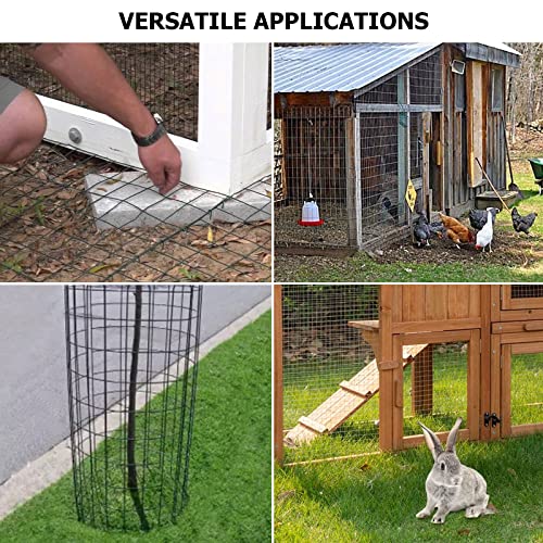 24'' x 50' 1.5inch Hardware Cloth 16 Gauge Black Vinyl Coated Welded Fence Mesh for Home and Garden Fence and Home Improvement Project