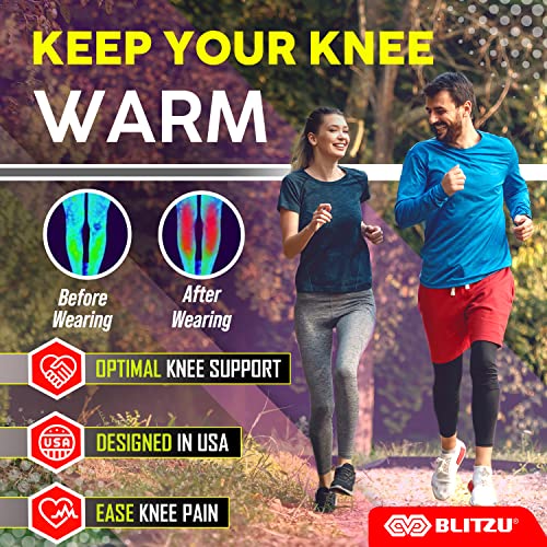 BLITZU 2 Pack Knee Brace, Compression Knee Sleeves for Men, Women, Running, Working out, Weight Lifting, Sports. Knee Braces Support for Knee Pain Meniscus Tear, ACL, Arthritis Pain Relief. Beige S