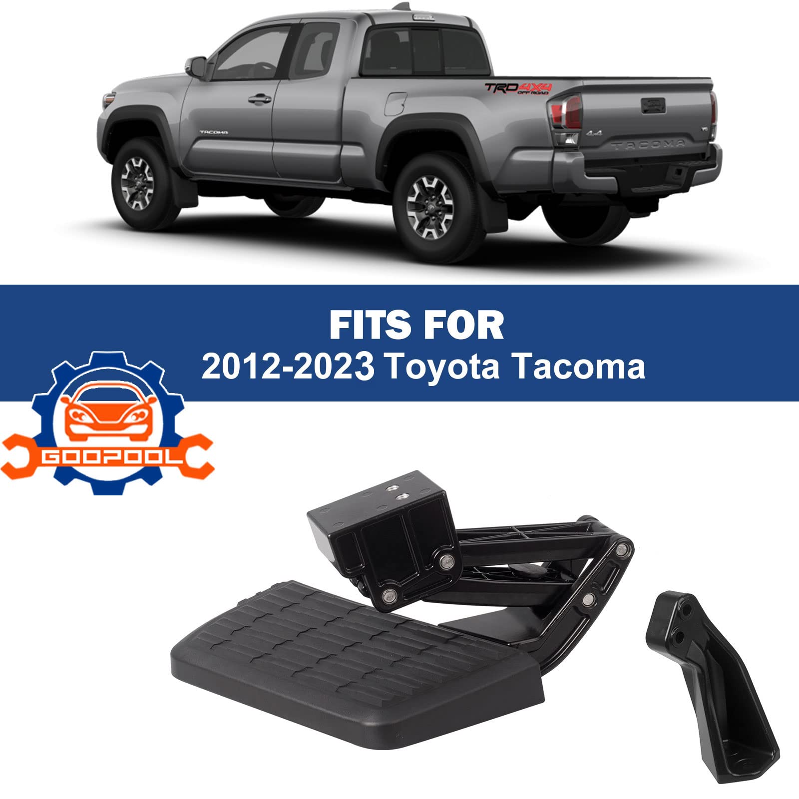 Bed Step Compatible with Tacoma 2012 2013 2014 2015 2016 2017 2018 2019 2020 2021 2022 2023 Folding Truck Step Bumper Tailgate Step # PT392-35100