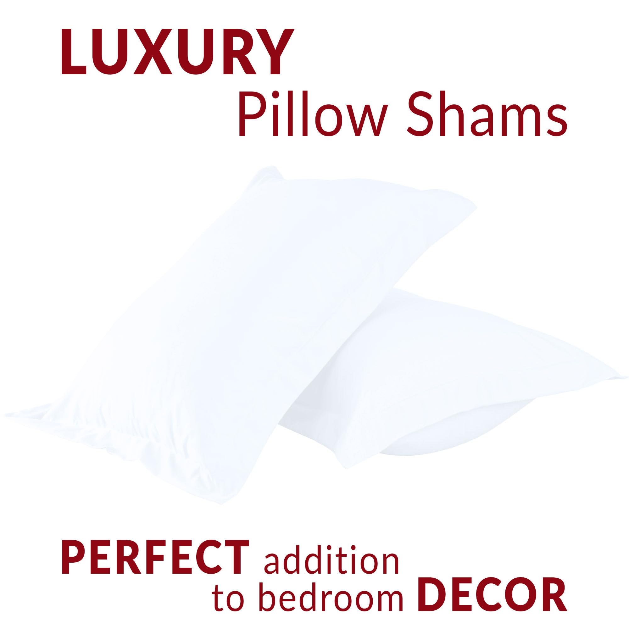 Mellanni Pillow Shams Set - 2 PC Iconic Collection Decorative Pillow Covers - Soft, Cooling, Wrinkle, Fade, Stain Resistant - Luxury Bed Accessories (King 20" x 36", White)