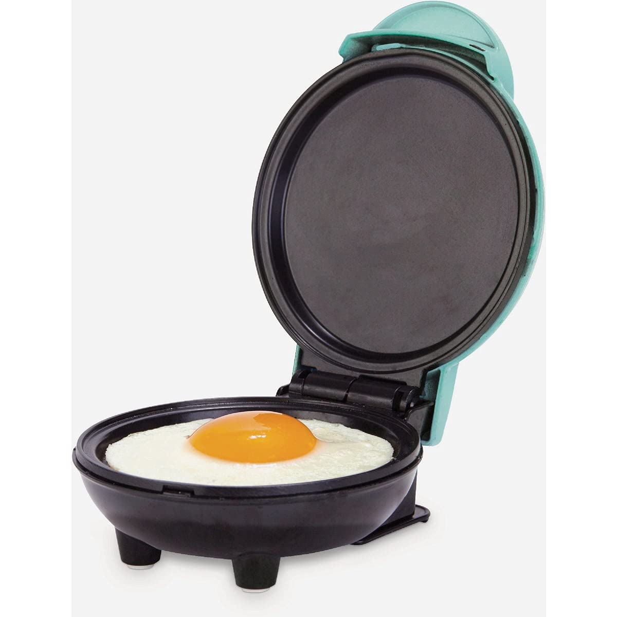 DASH Mini Maker Electric Round Griddle for Individual Pancakes, Cookies, Eggs & other on the go Breakfast, Lunch & Snacks with Indicator Light + Included Recipe Book - Aqua,4 Inch