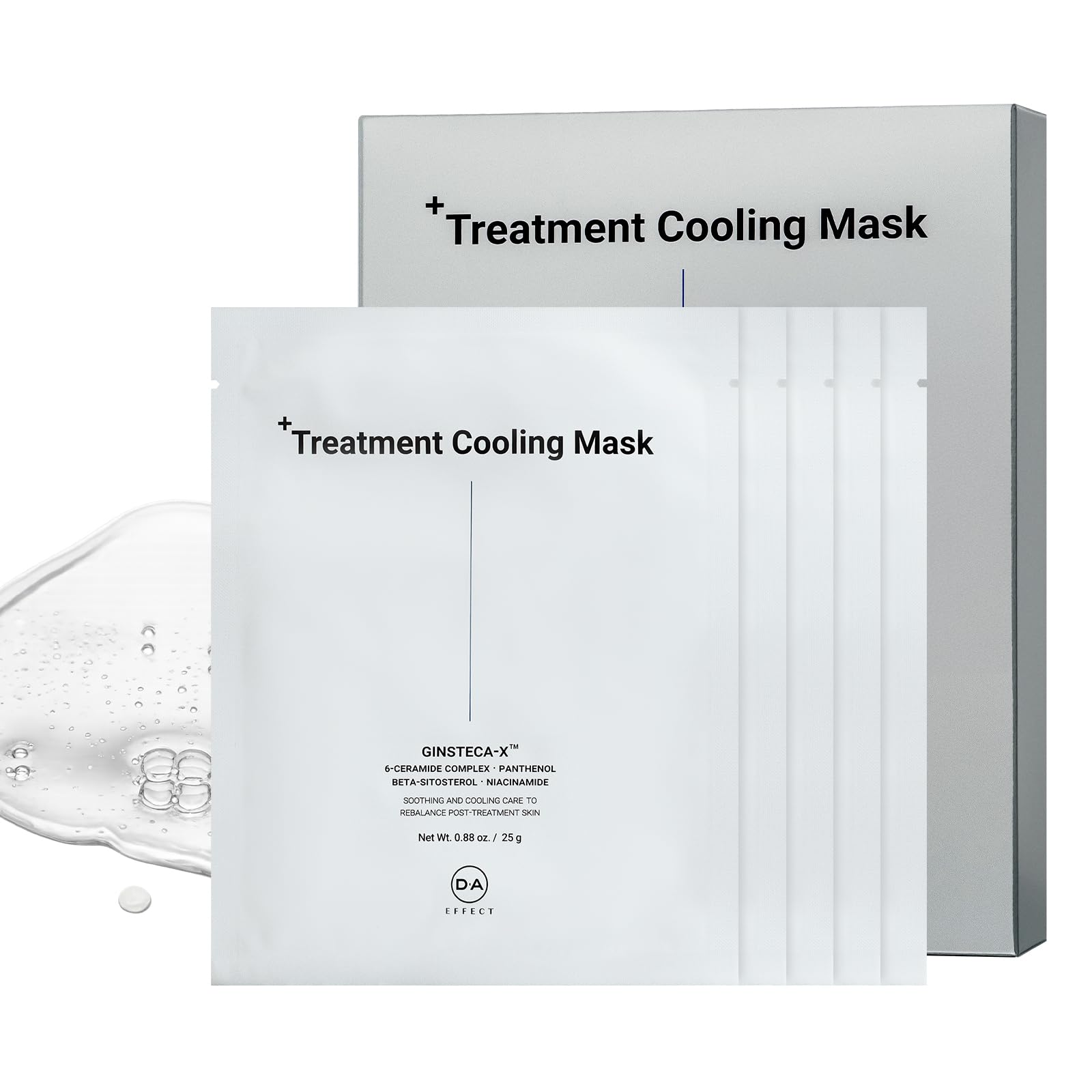 DA EFFECT Cooling Treatment Sheet Mask – Skin Protection & Barrier Repair Care for Stressed, Irritated Skin | Post-Treatment Care | Calming, Hydrating Face Mask | 25g x 5 Sheets