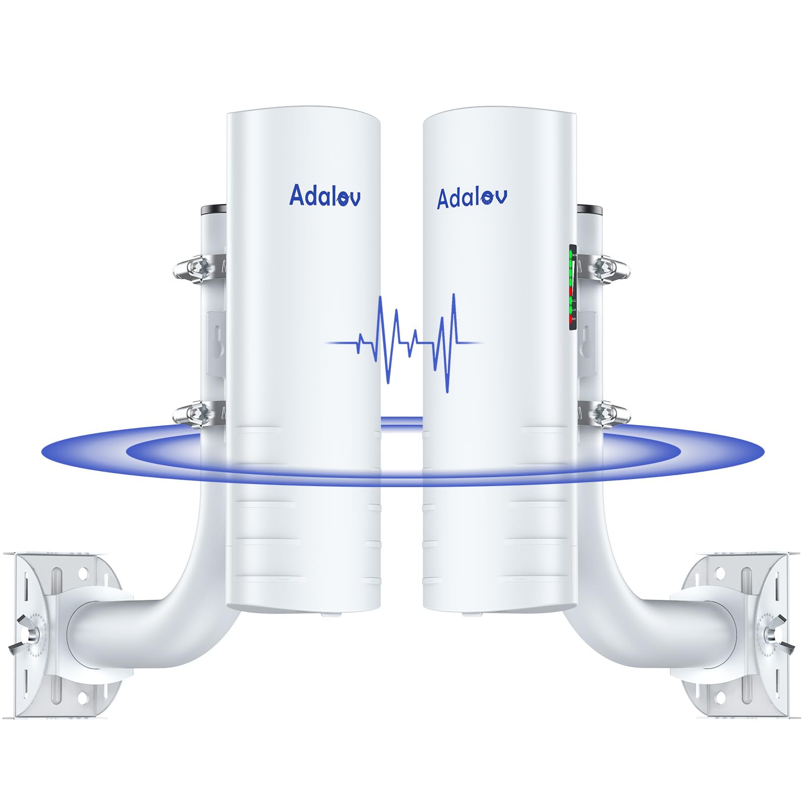 5KM Wireless Bridge with 2 x 1Gbs Ports and Bracket Mounts for Network Extend, AdaLov CPE361 Point to Point Wireless Bridges Outdoor with 14DBi high gain Antenna,5.8G WiFi Bridge CPE (2 Pack)