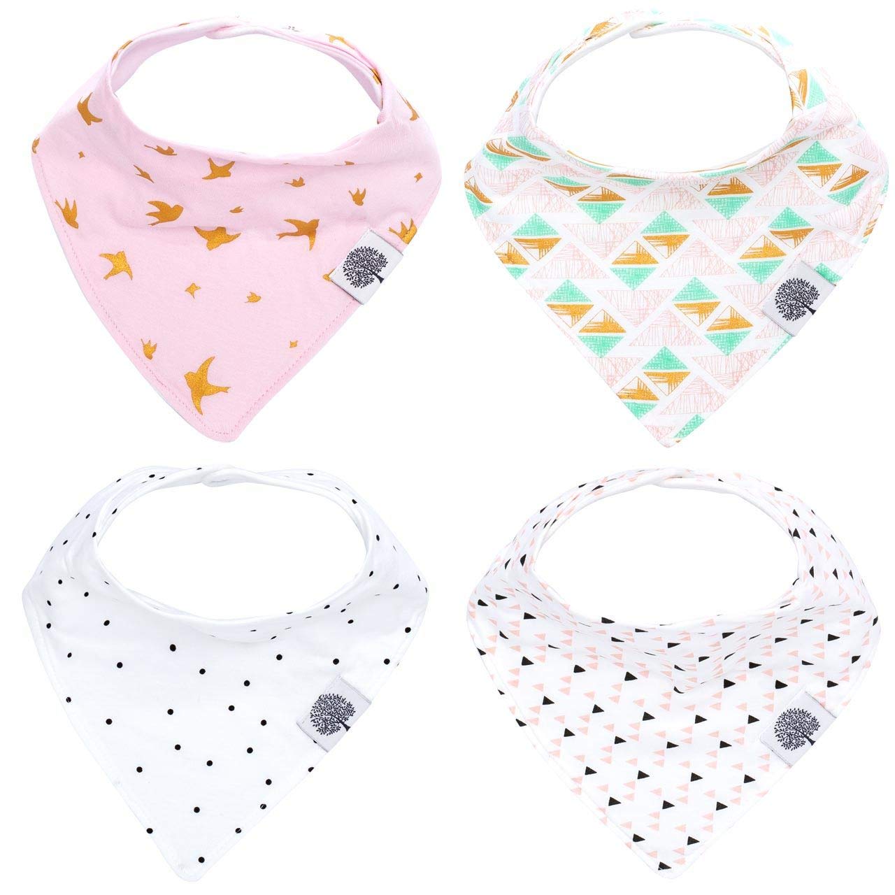 Parker Baby Bandana Drool Bibs 4 Pack Baby Bibs for Girls - "Blush Set"