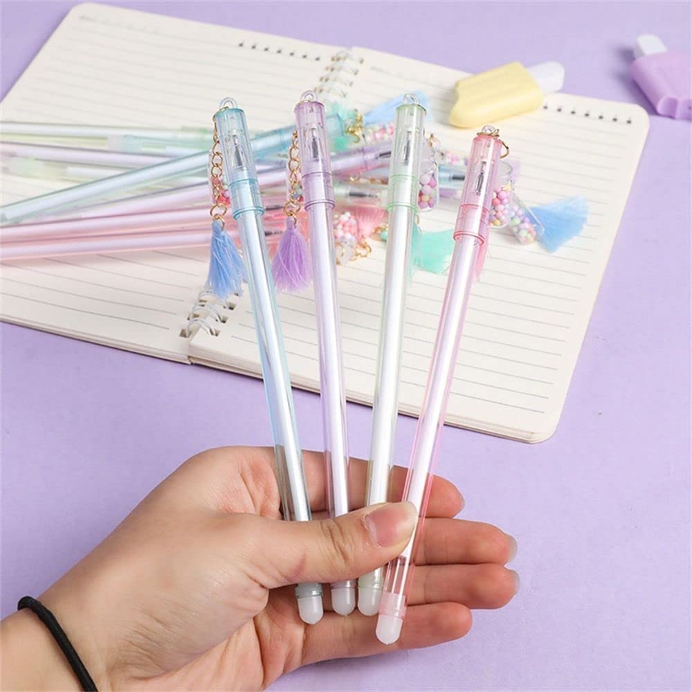 Gel Pen 1PC Pendant Pen Cute Drifting Bottle Bear Pendant Gel Pen Stationery Sweet Lovely Erasable Pen School Office Supplies(bear random 1pc)