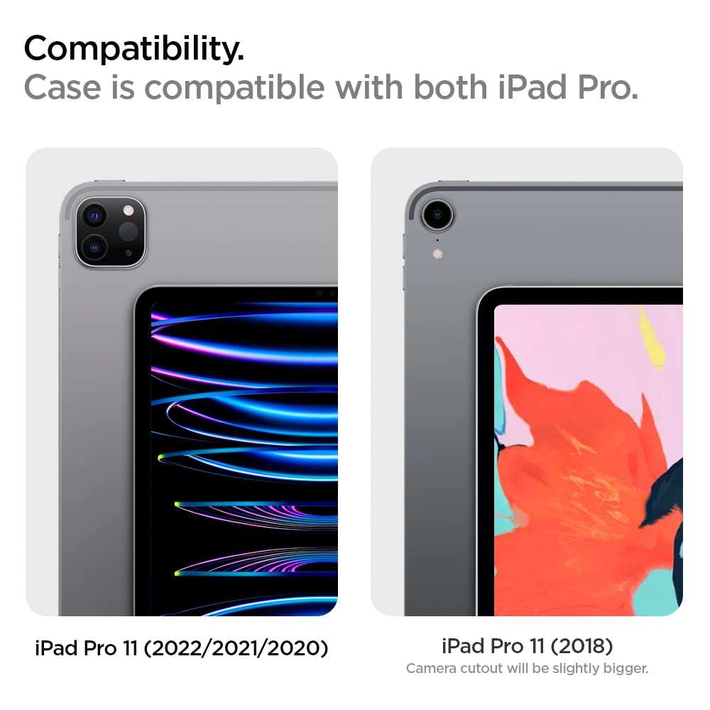 Spigen for iPad Pro 11 inch Case M2 4th Generation (2022) / 3rd Generation (2021) / 2nd Generation (2020) / 1st Generation (2018), Ultra Hybrid Pro Transparent Back and Pencil Holder, Black