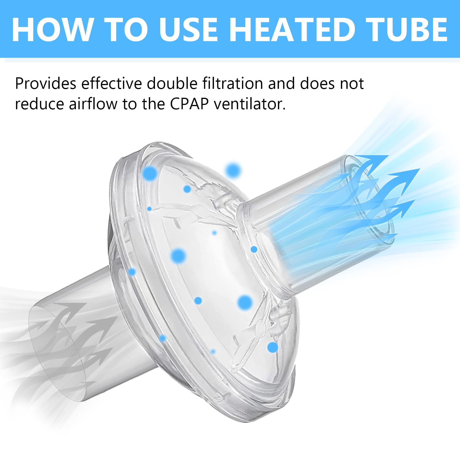 Universal Inline Filters Compatible with CPAP and BiPAP Machines for DreamStation Recalled for Resmed Fits 22MM Heating Tube Fresh Air and Purify(10 Packs)