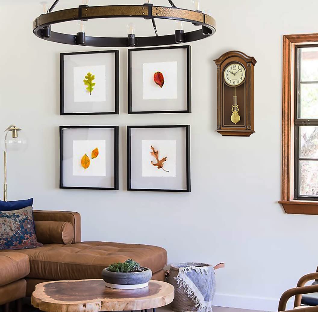 Seiko Gold Tone & Arched Wall Clock with Pendulum and Dual Chimes, 25 x 12.25 x 5 Inch