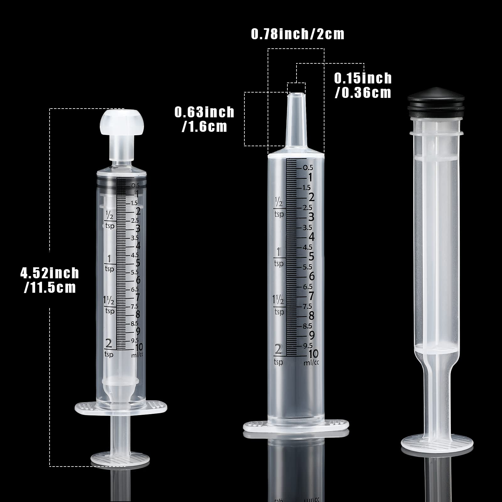 Frienda Large Plastic Syringe 4 Pack Measuring Syringe Tools Dispensing Multiple Uses(10 ml)