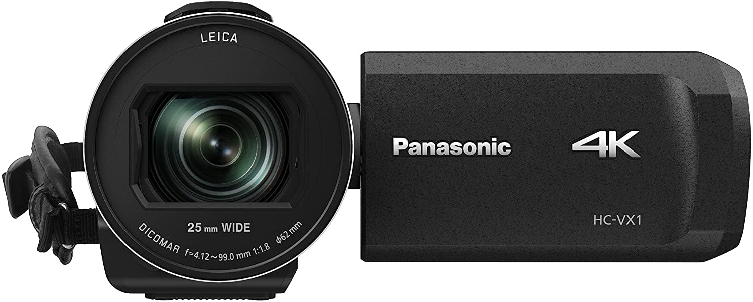 Panasonic PANASONIC HC-VX1 4K Camcorder, 24X LEICA DICOMAR Lens, 1/2.5" BSI Sensor, Three O.I.S. Stabilizer Systems, HDR Mode, Wireless Multi-Camera Capture (USA Black)