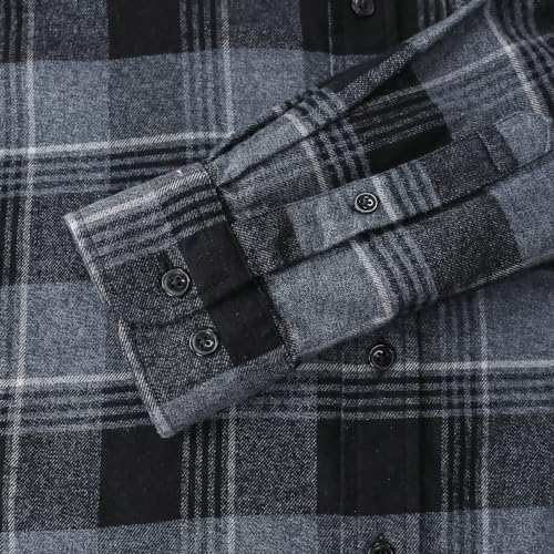 Dubinik® Flannel Shirt for Men 100% Cotton Mens Flannel Shirts Long Sleeve Plaid Soft Casual Button Down Shirt Men