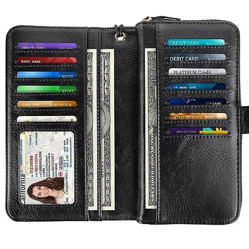 Coco Rossi Women Wallets Multi Card Case Wallet Clutch Wallet Card Holder Organizer Ladies Purse Wrist strap Purse, Pink Marble