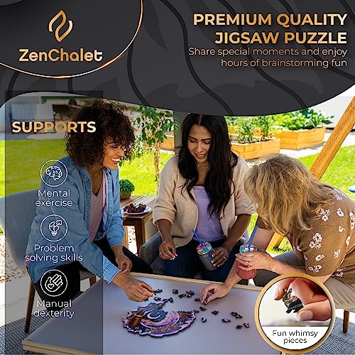 ZenChalet - Yoga Pose Jigsaw Puzzles for Adults 200 Piece - Unique Wooden Puzzles for Adults, Great Brain Teaser - Extraordinary Gift for Friends and Family - Perfect for Relaxation and Focus