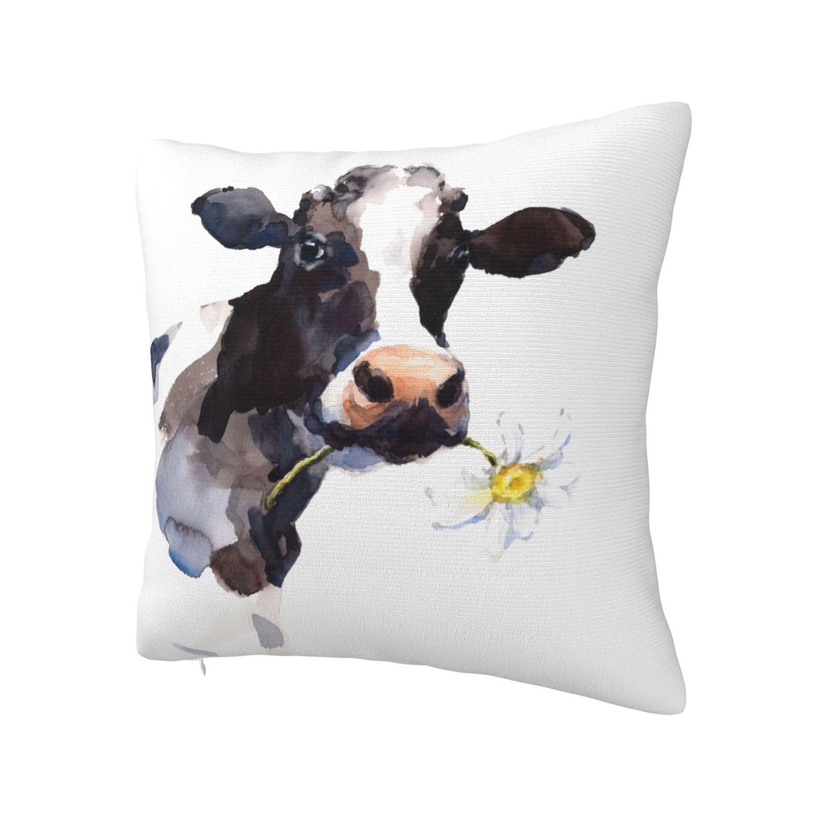 Funny Cow Print Throw Pillow Cover Case 18 X 18 for Couch Sofa Bed Home Decor