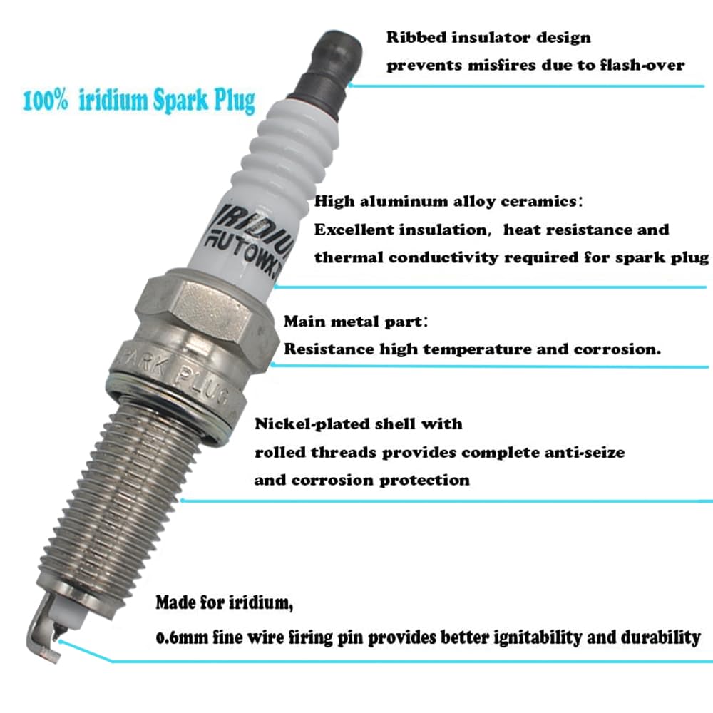 Autowxjq Ignition Coil Iridium Spark Plugs Set of 6pcs UF603 C1624 Compatible with Honda Pilot Accord Odyssey Ridgeline Acura MDX RDX TSX ZDX RL TL TSX 3.5L 3.7L V6
