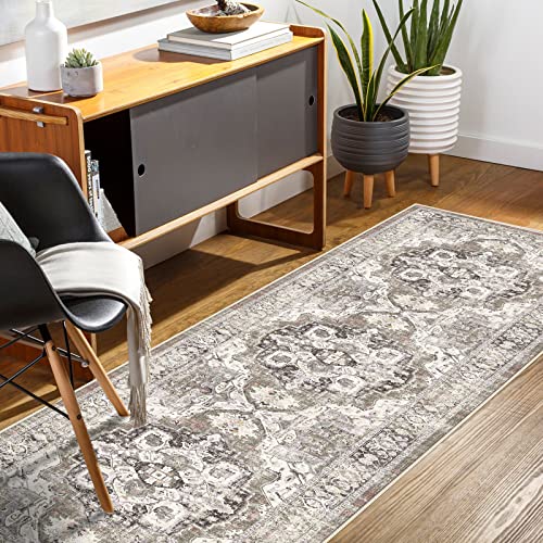 YOUFORTONG Runners for Hallways Soft Kitchen Rug Non Slip Rug Runner with Rubber Backing for Bathroom Washable Non Shedding Farmhouse Runner Rug (Beige, 2X7)