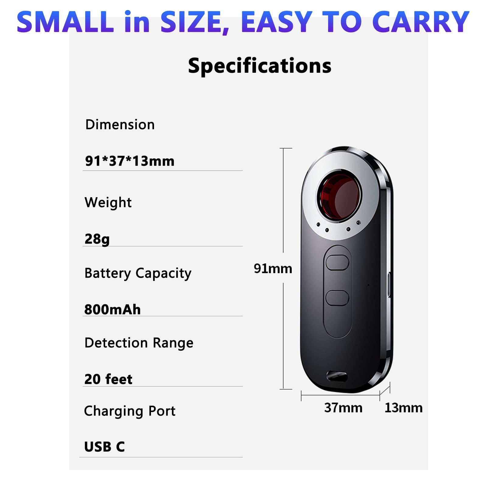 Hidden-Camera-Detectors KIKIJANE Anti-spy Hidden Devices Cameras Bug Detector Anti-thief Eavesdropping Devices Finder RF Scanner Wireless Signal Detector Camera Finder for Travel Home Hotel Airbnb Car