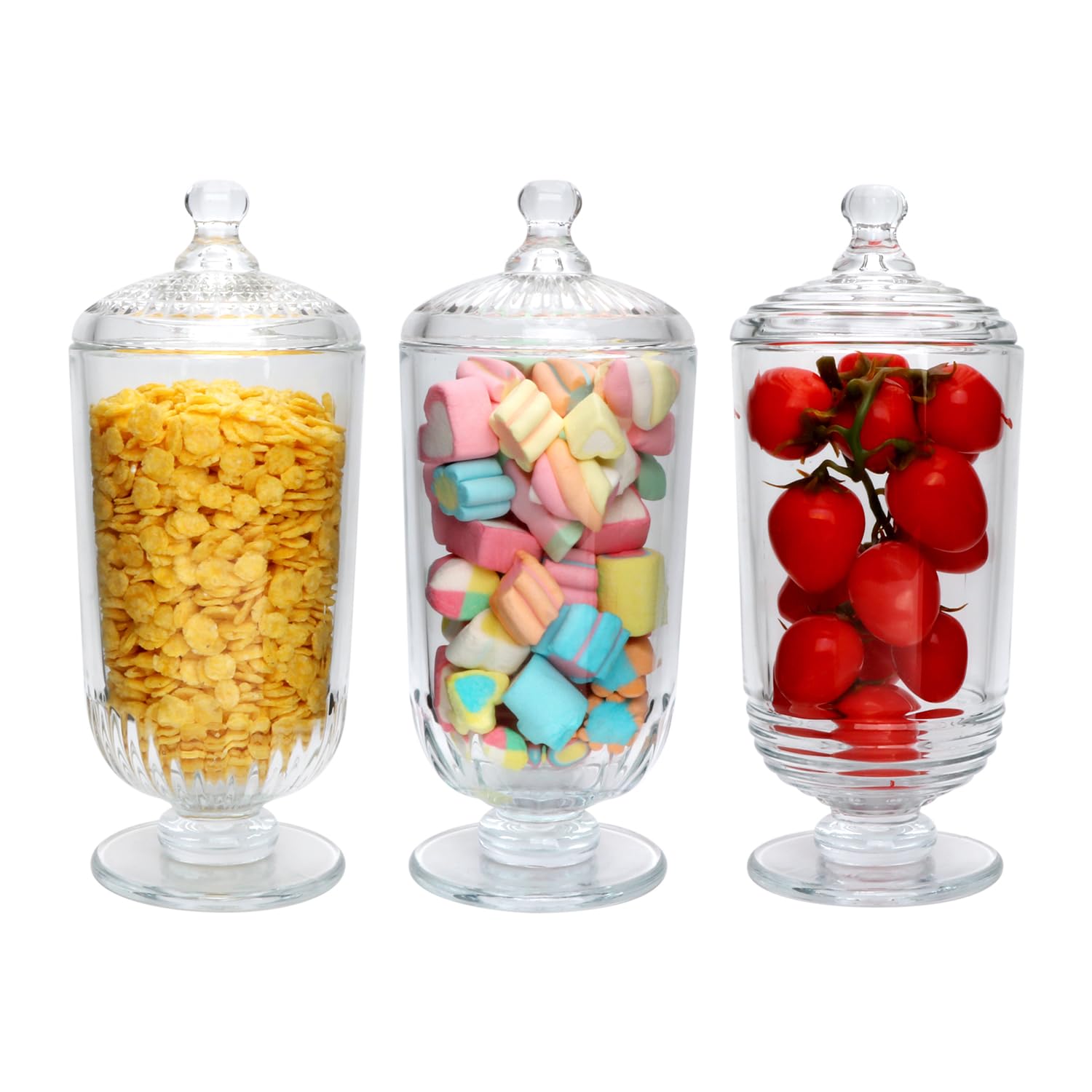Woaiwo-q Candy Jars Set of 3,27oz Clear Apothecary Jars,Glass Storage Jars for DIY Projects,Wedding Favors,Shower Favors