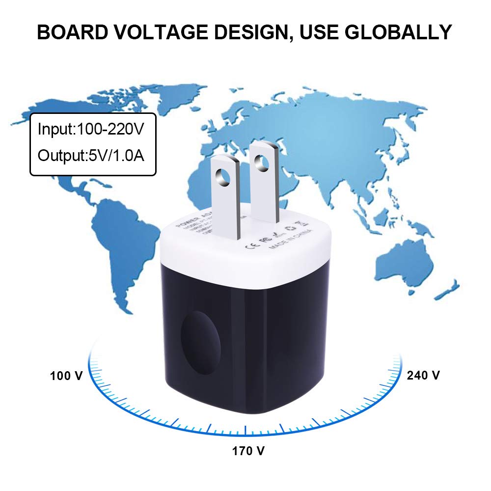 Wall Adapter 10 Pack,UorMe 1A 5V Single Port Charger Power USB Plug Charging Cube Block Box Compatible iPhone 14 13 12 SE 11, Galaxy S23 Ultra S22 S21 FE S10e S9 A13 A03s A71 A51 Note20 Google 8A 7A