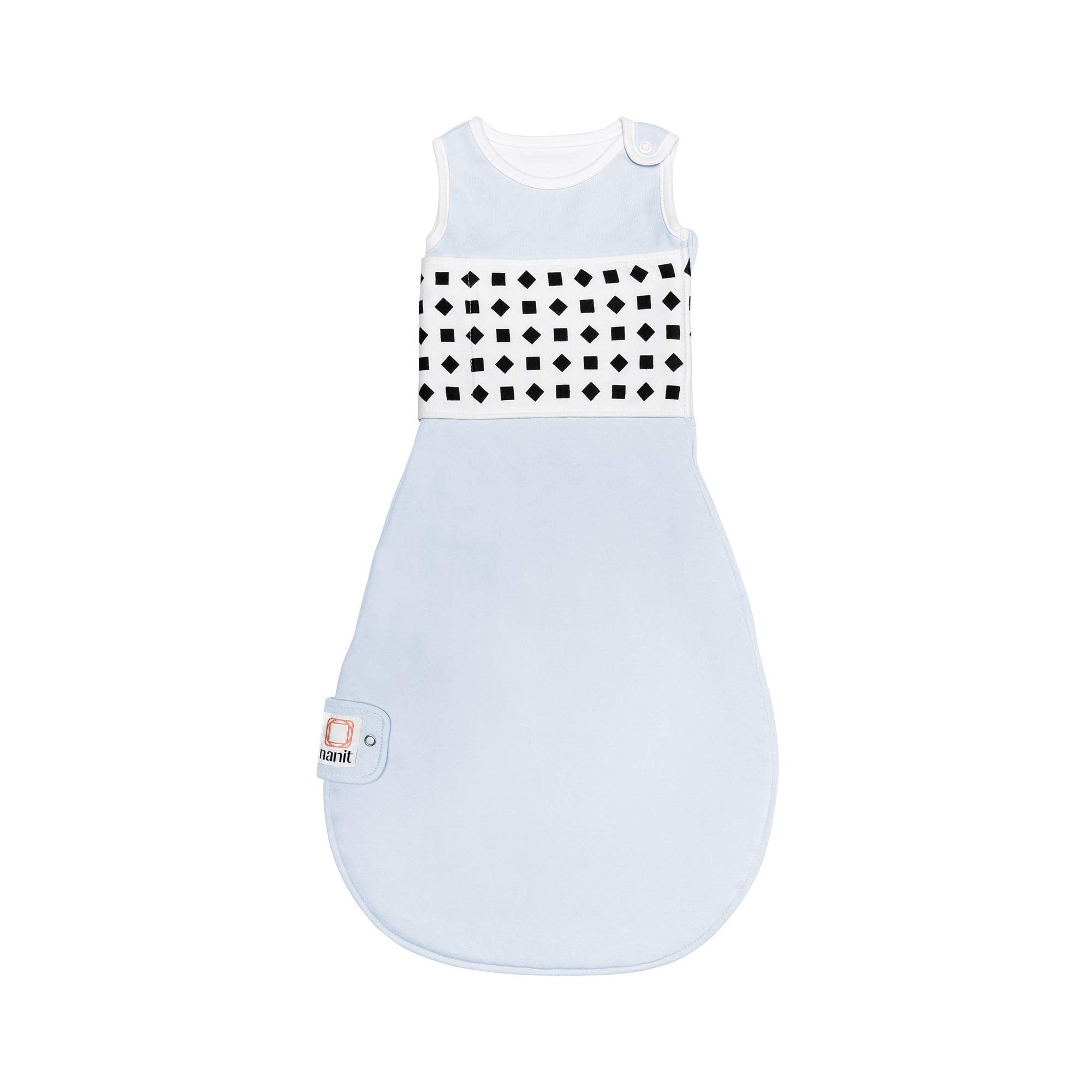 Nanit Breathing Wear Sleeping Bag – 100% Cotton Baby Sleep Sack - Works with Nanit Pro Baby Monitor to Track Breathing Motion Sensor-Free, Real-Time Alerts, Size Medium, 6-12 Months, Powder Blue