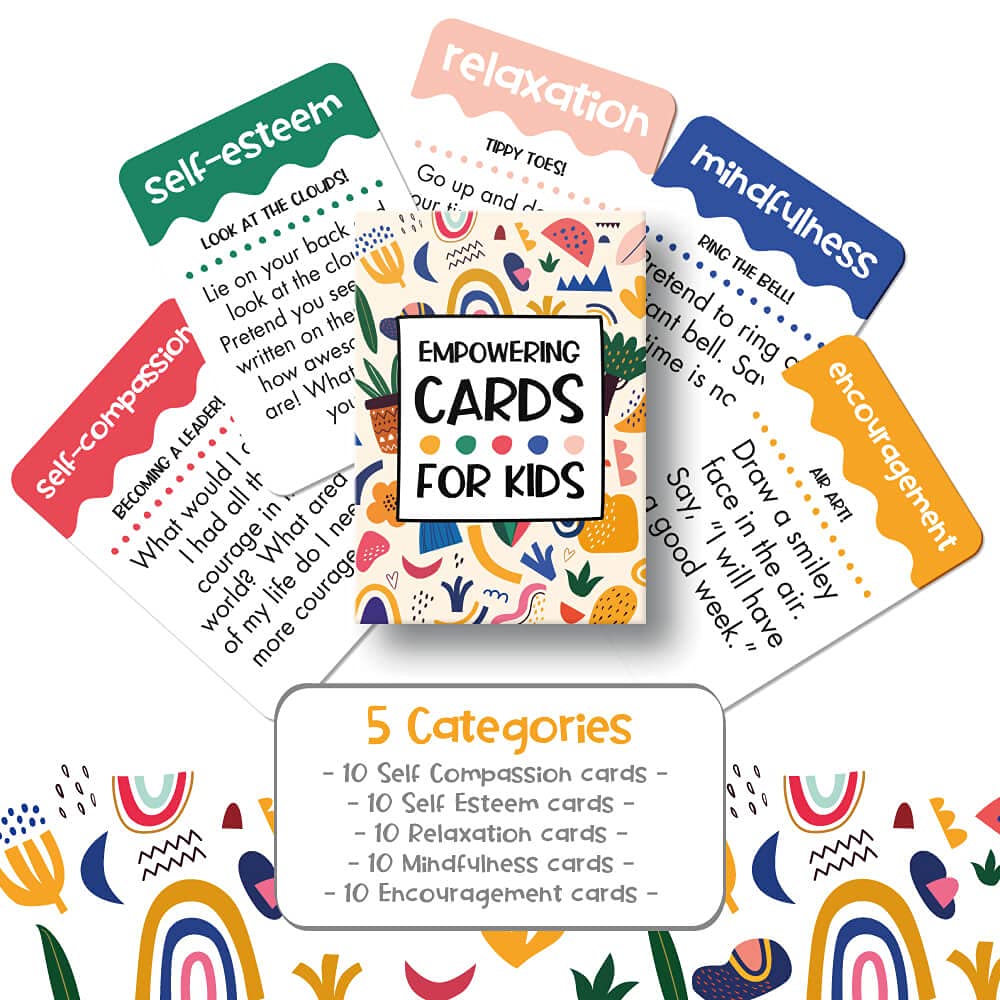 Empowering Cards for Kids - Teaches Mindfulness, Affirmations, Self Esteem, Relaxation & More