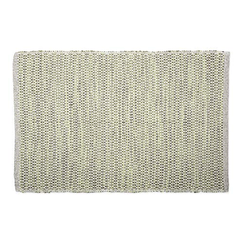 DII Woven Recycled Yarn Rag Rug Collection Miniature Diamonds, 2x3', Honey Gold