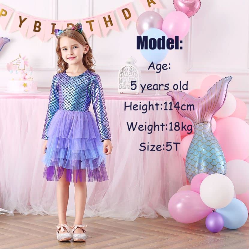 VIKITA Big Girls Dresses Long Sleeve Girl Dress for Kids 3-8 Years LH4104, 12T