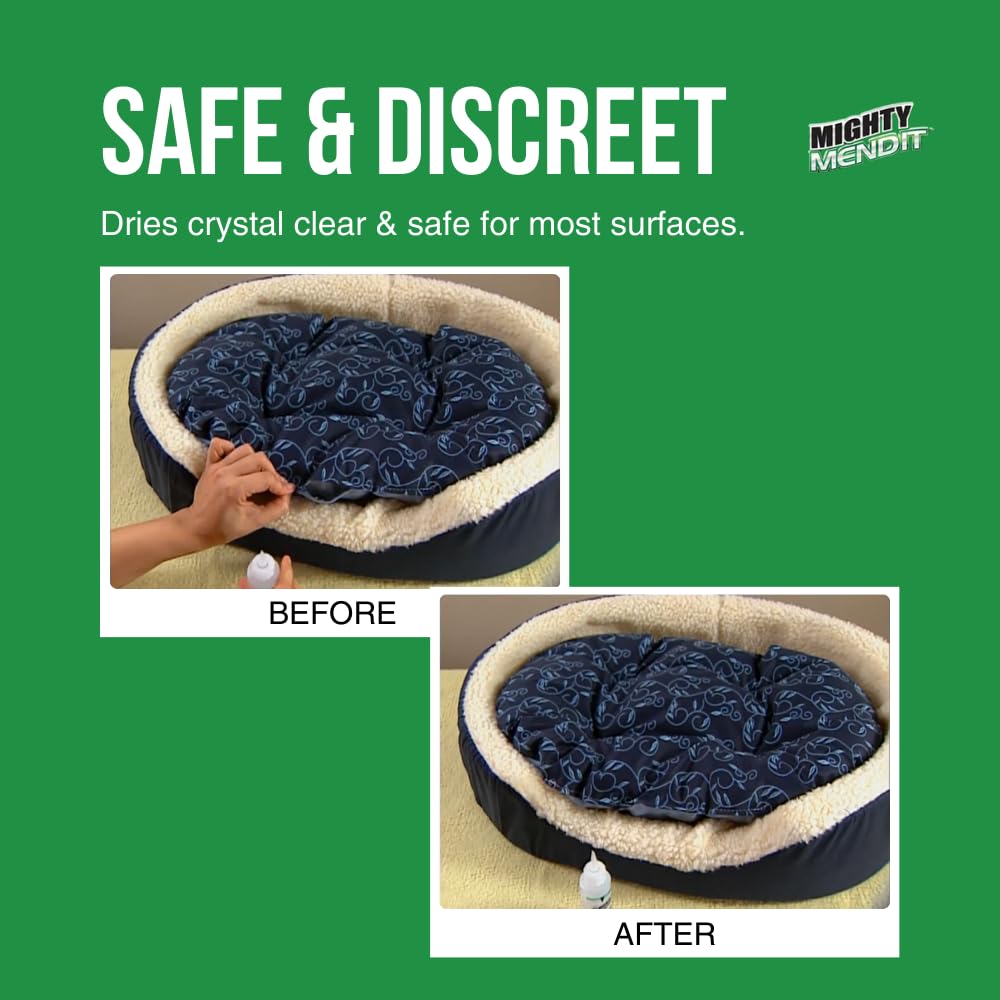 Mighty MENDIT™, Permanent Fabric Adhesive, Flexible Stretchable Washable, Clear, 4 oz, Plus Mighty GEMIT™, Embellishing Adhesive, 1 oz. Includes 50 Gems