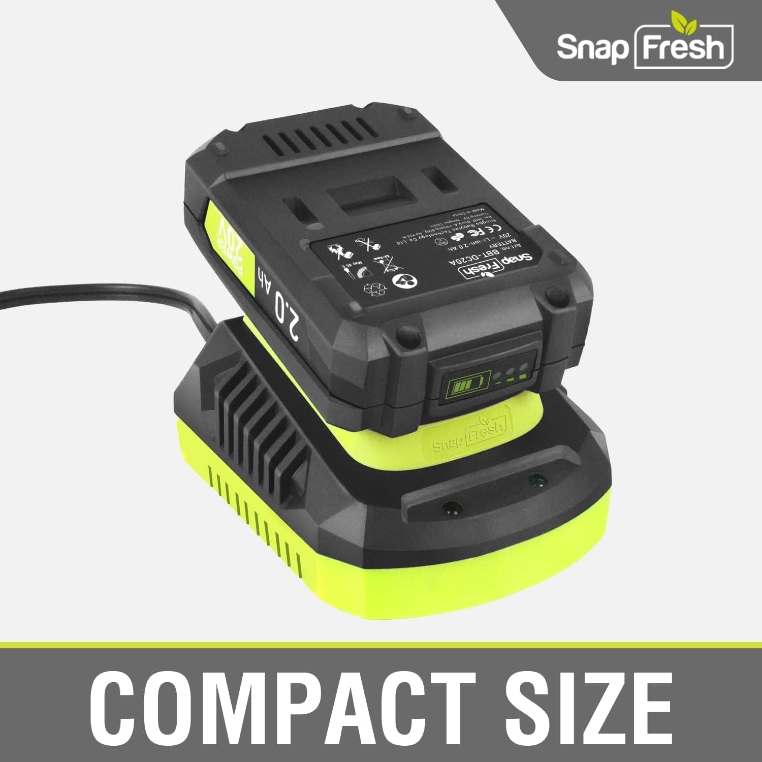 SnapFresh 20V Battery Fast Charger (BBT-XH20V), Work with SnapFresh Batteries of BBT-DC20A & BBT-DC40A
