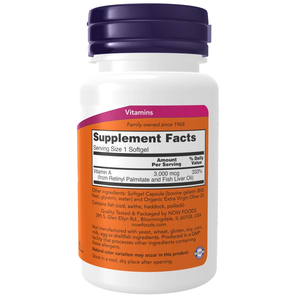 Now Foods, Vitamin A, 10,000 IU, 100 Softgels