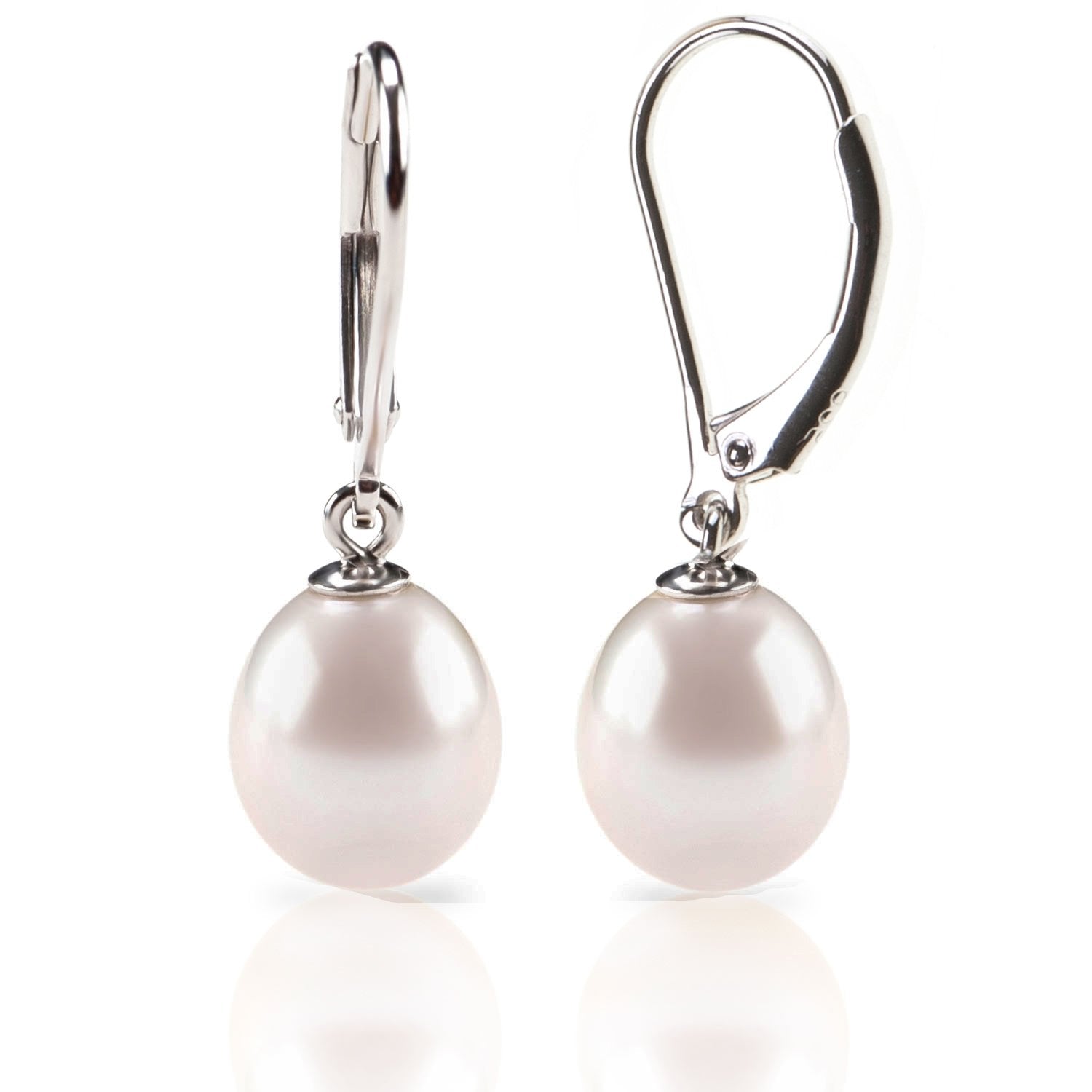 PAVOI Freshwater Cultured Pearl Earrings Leverback Dangle Studs - Handpicked AAA Quality 6mm