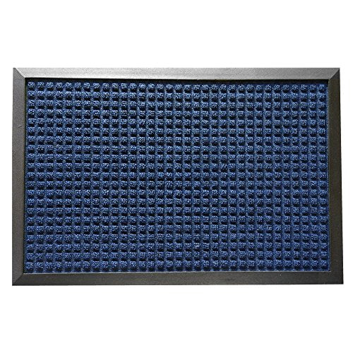 Rubber-Cal 03-202-ZWBL"Nottingham" Carpet Runner Floor Mat, 4' x 6', Blue