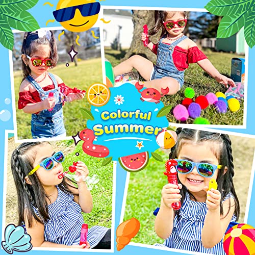 Mega Pool Party Beach Party Favors-60Pcs Party Bag Stuffers for Kids Beach Balls Bulk, Kids Sunglasses, Bubble Wands, Summer Toys for Party Supplies Birthday, Pool Beach Toys for Kids Ages 3 4 5 6 7 8