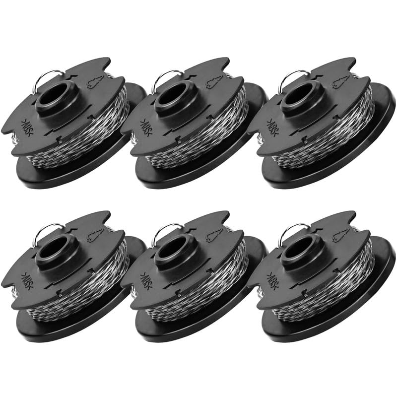 SnapFresh 6 Packs Weed Eater String, 14.76 ft 0.08" Trimmer Line Replacement Spools, Automative Feed String Trimmer Line, Only String Trimmer SP1011