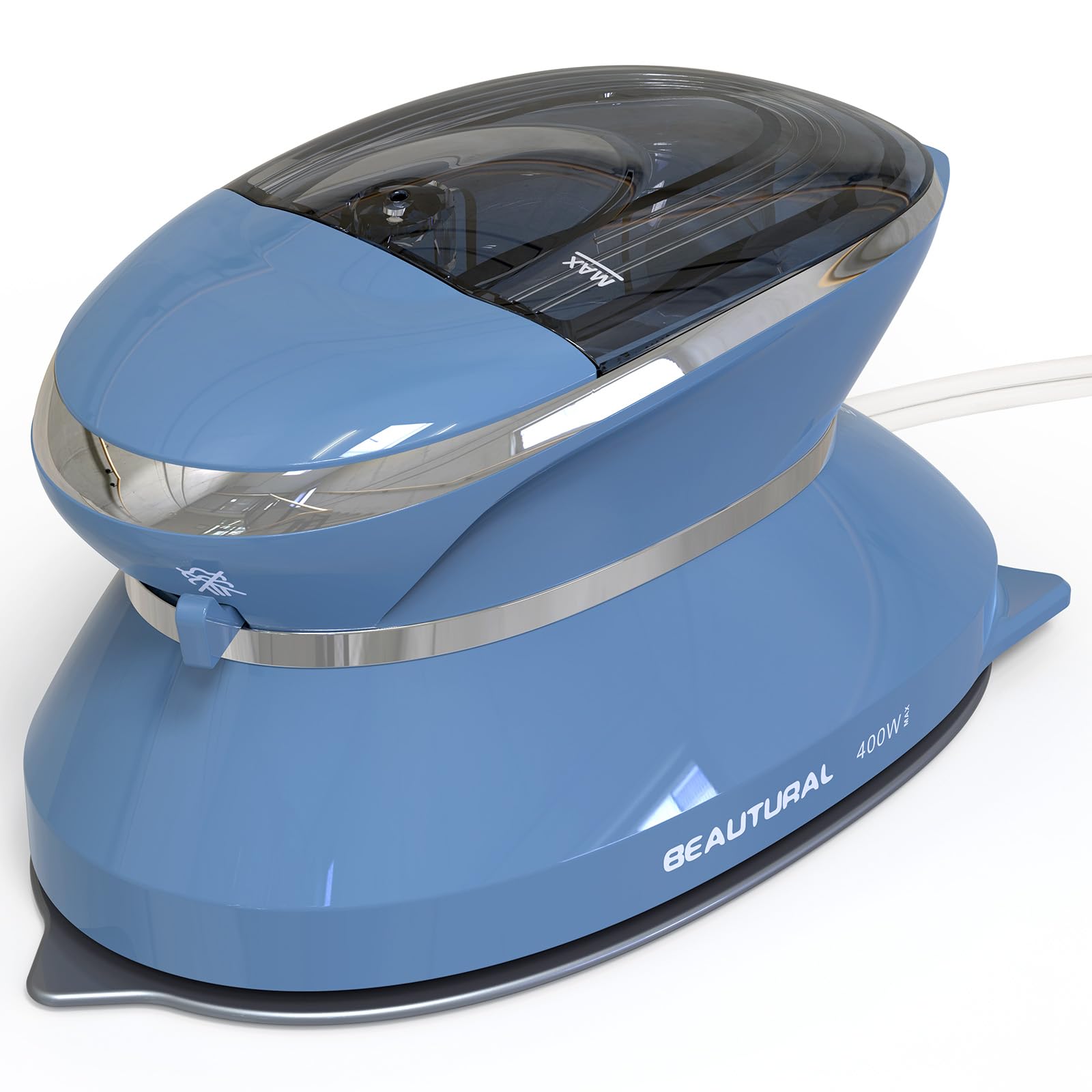 BEAUTURAL Mini Travel Steam Iron for Clothes with Dual Voltage, Non-Stick Soleplate, One Temperature Technology, Detachable Water Tank, Ideal for Sewing, Quilting and Handcraft